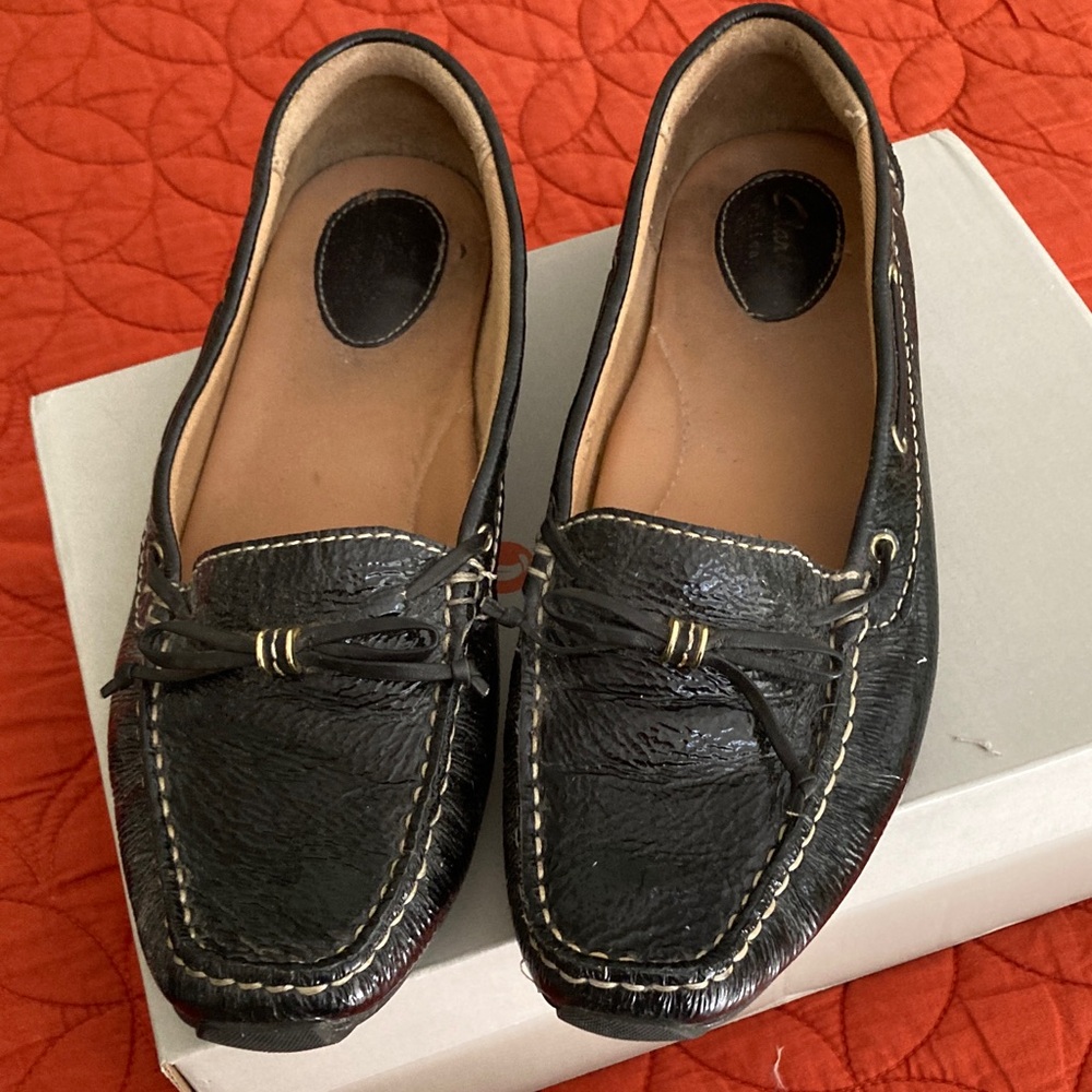 Clarks Black Leather Loafers